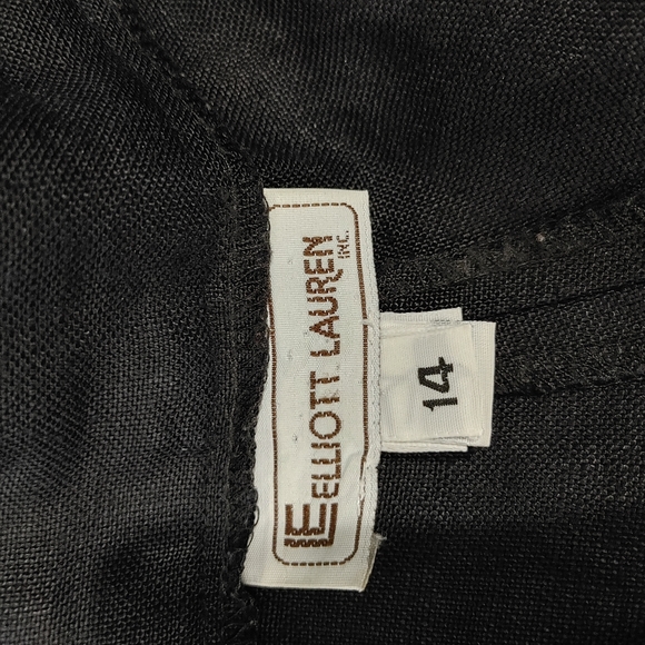 Elliott Lauren 100% Linen Pants Black Size 14 - Picture 4 of 5